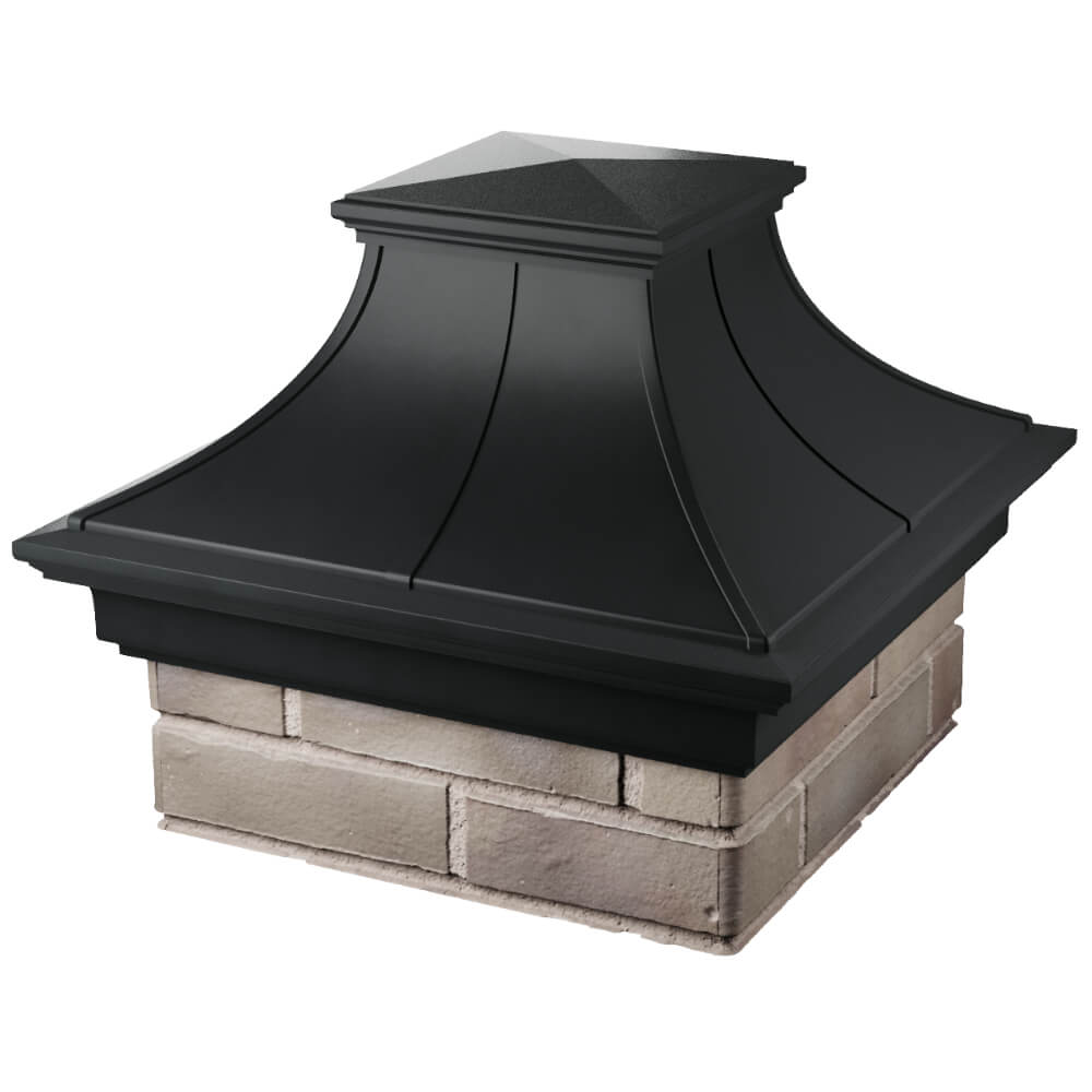 Колпак Zking Монблан Премиум Черный на столб 1.5х1.5 кирпича (385х385мм) в Ташкенте фото
