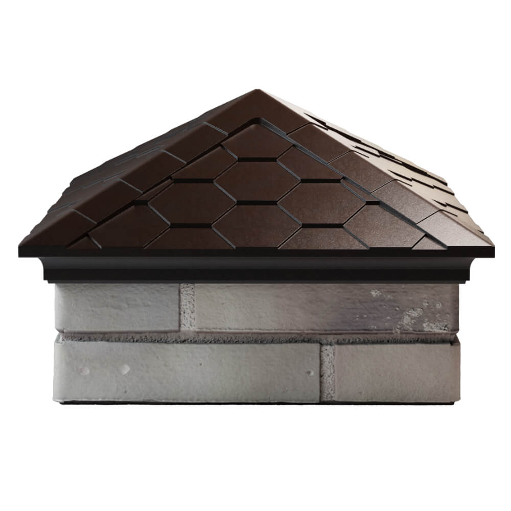 Колпак Zking Эверест Коричневый на столб 1.5х1.5 кирпича (390х390мм) Ташкент фото