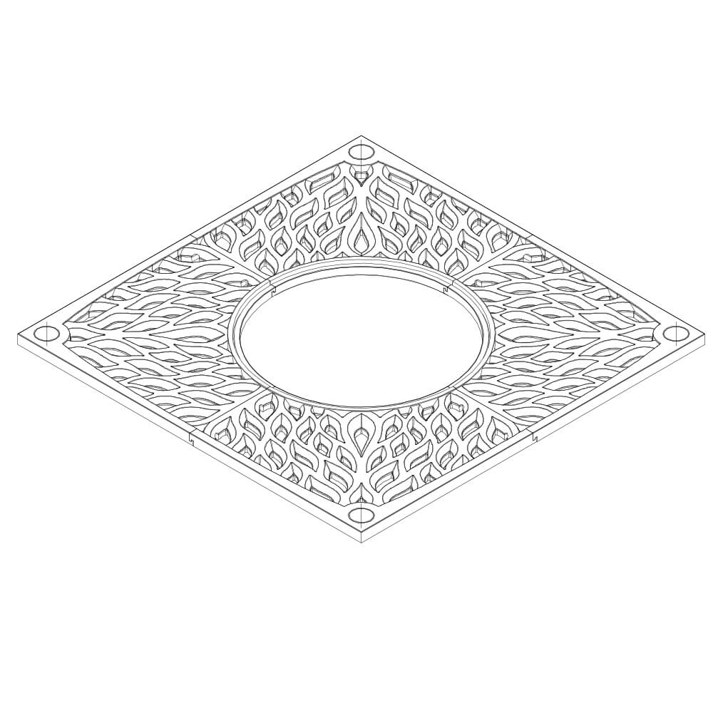 Приствольная решетка для дерева ZKING CRUST 2х2м Черная в Ташкенте фото