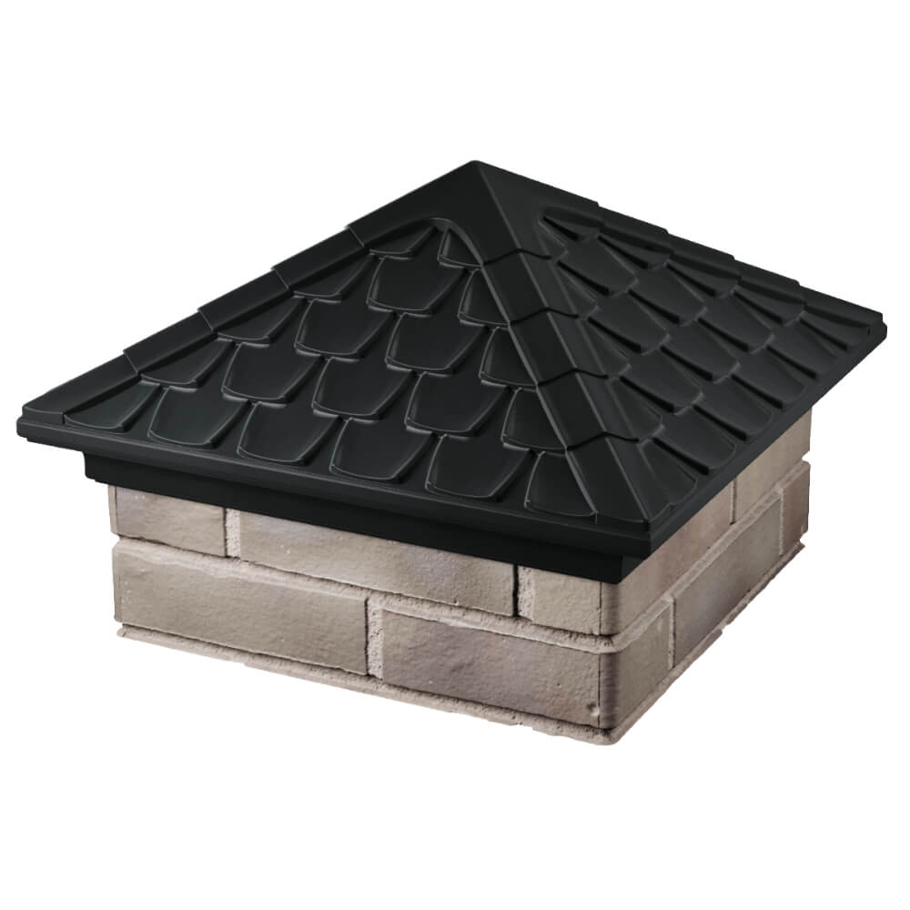 Колпак Zking Эльбрус Черный на столб 1.5х1.5 кирпича (385х385мм)