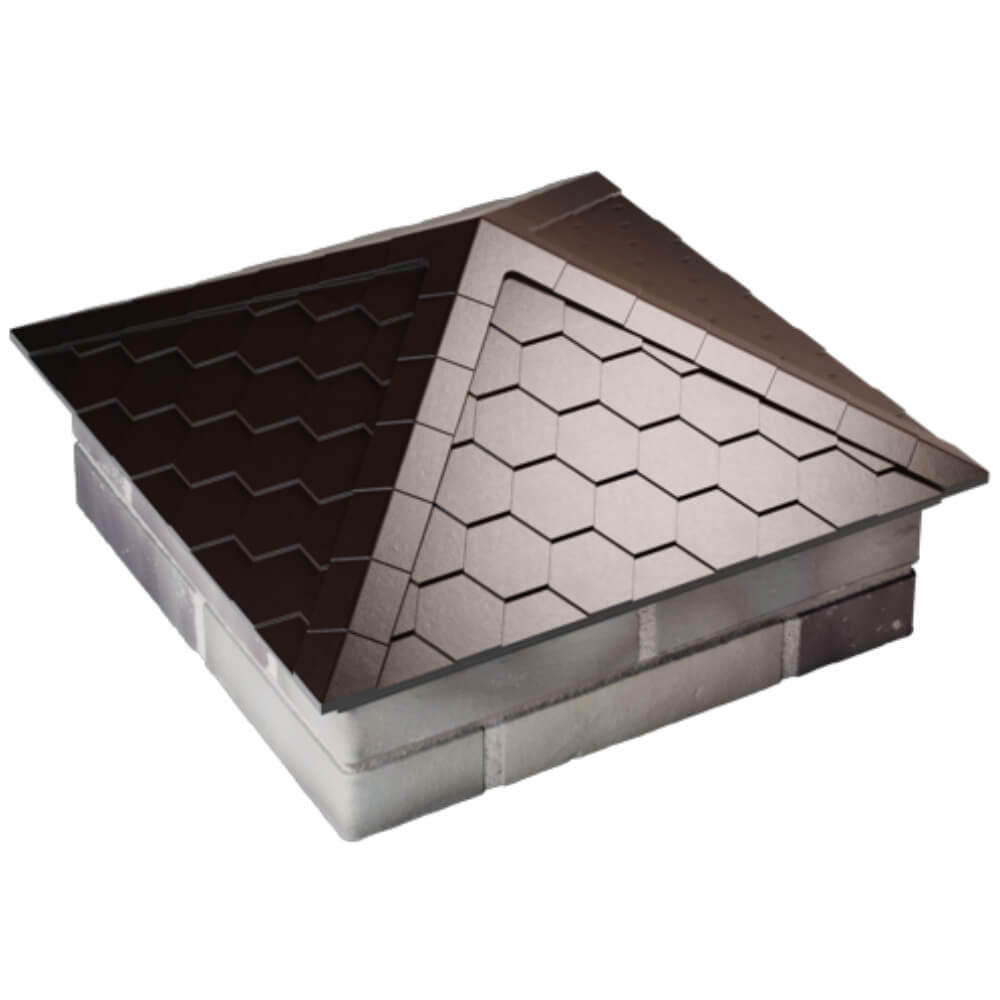 Колпак Zking Эверест Коричневый на столб 2х2 кирпича (535х535мм) Ташкент фото
