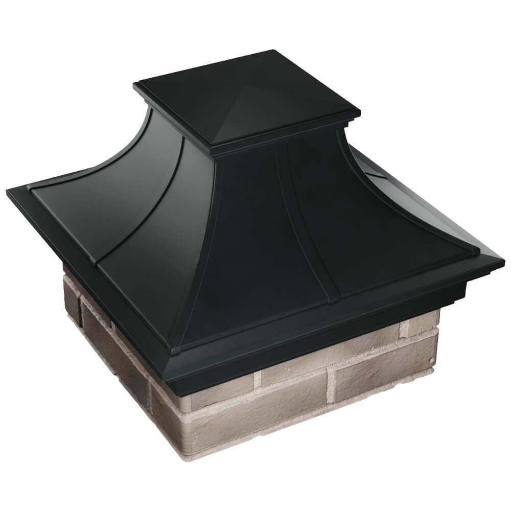 Колпак Zking Монблан Премиум Черный на столб 1.5х1.5 кирпича (385х385мм) в Ташкенте фото