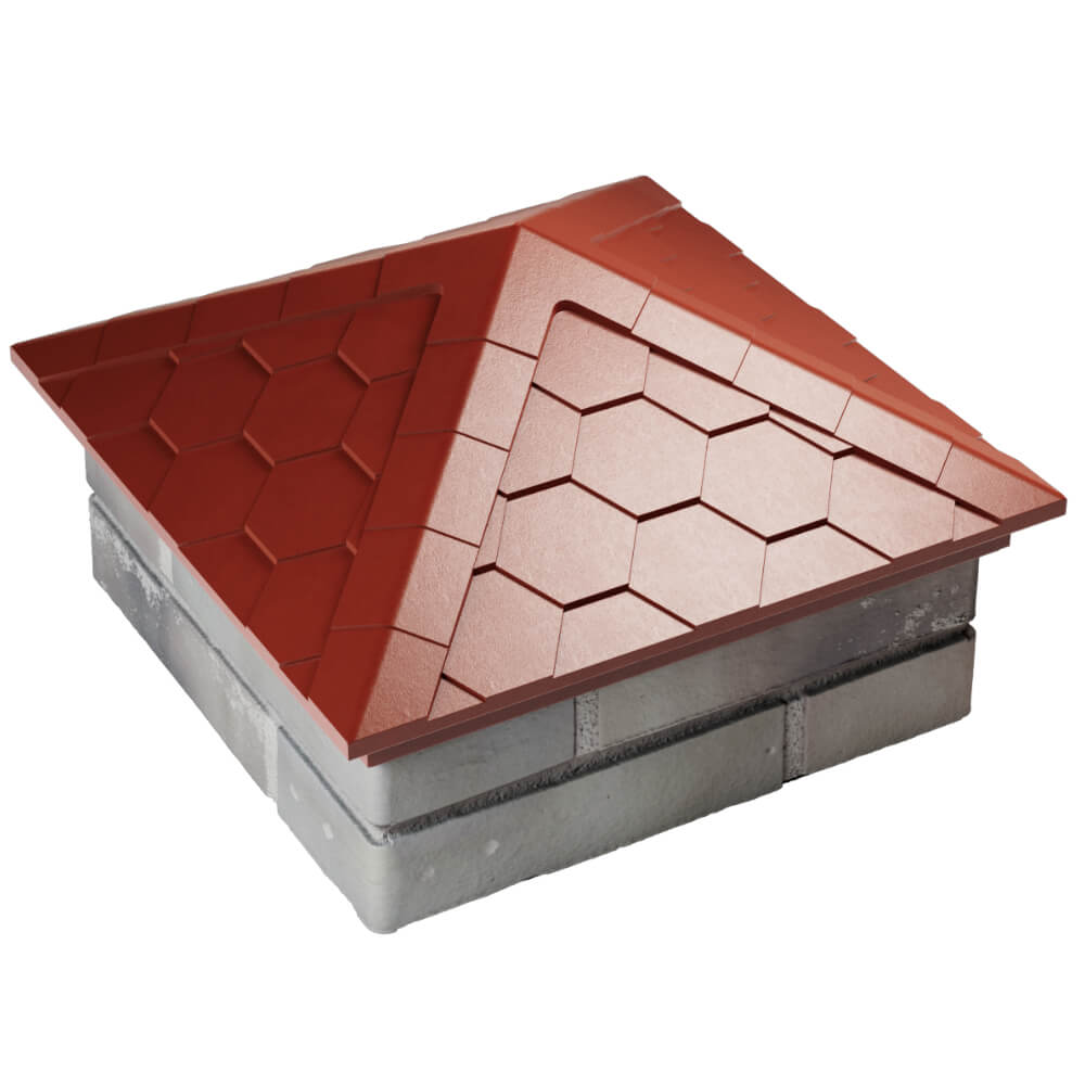 Колпак Zking Эверест Красный на столб 1.5х1.5 кирпича (390х390мм) в Ташкенте фото
