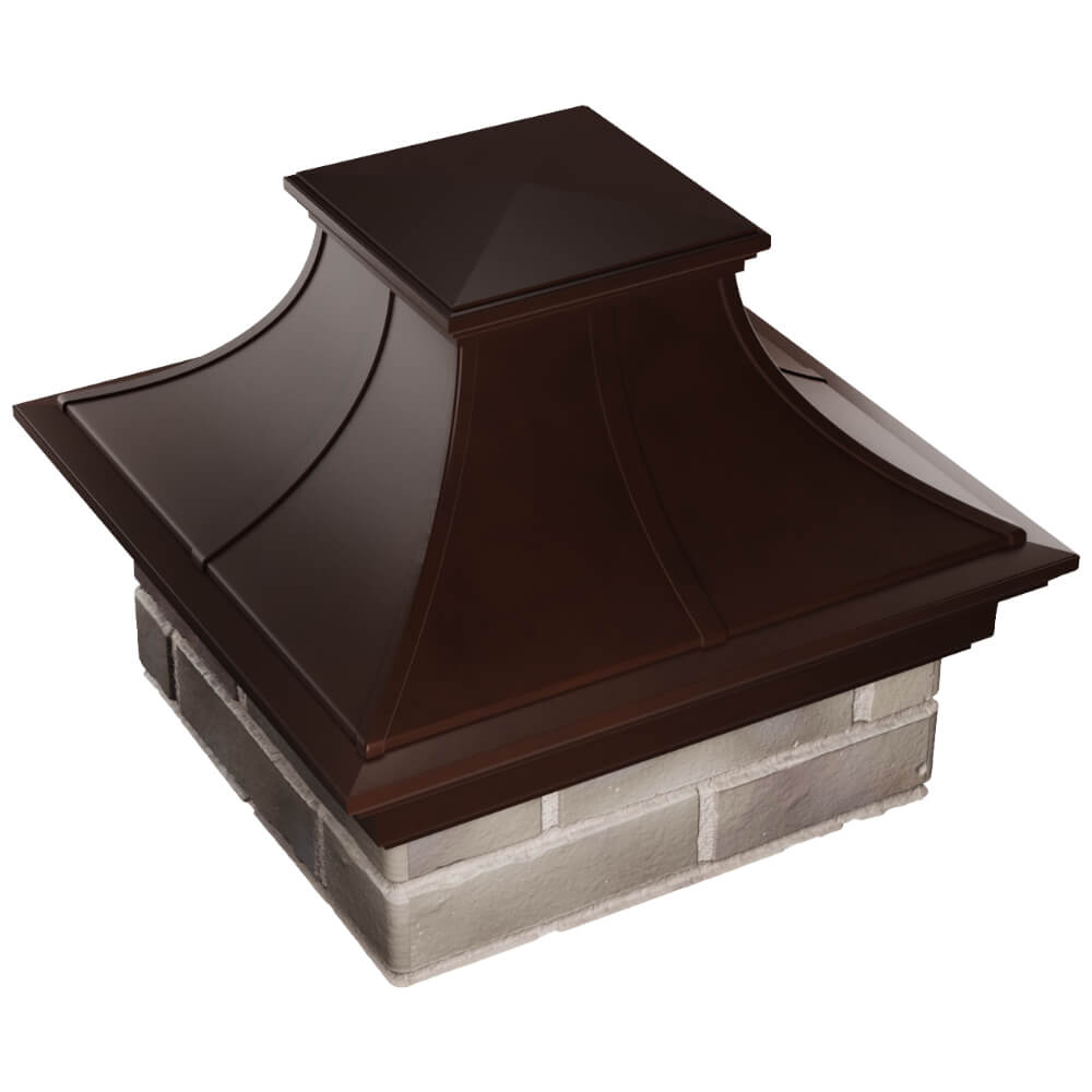 Колпак Zking Монблан Премиум Коричневый на столб 1.5х1.5 кирпича (385х385мм) в Ташкенте фото