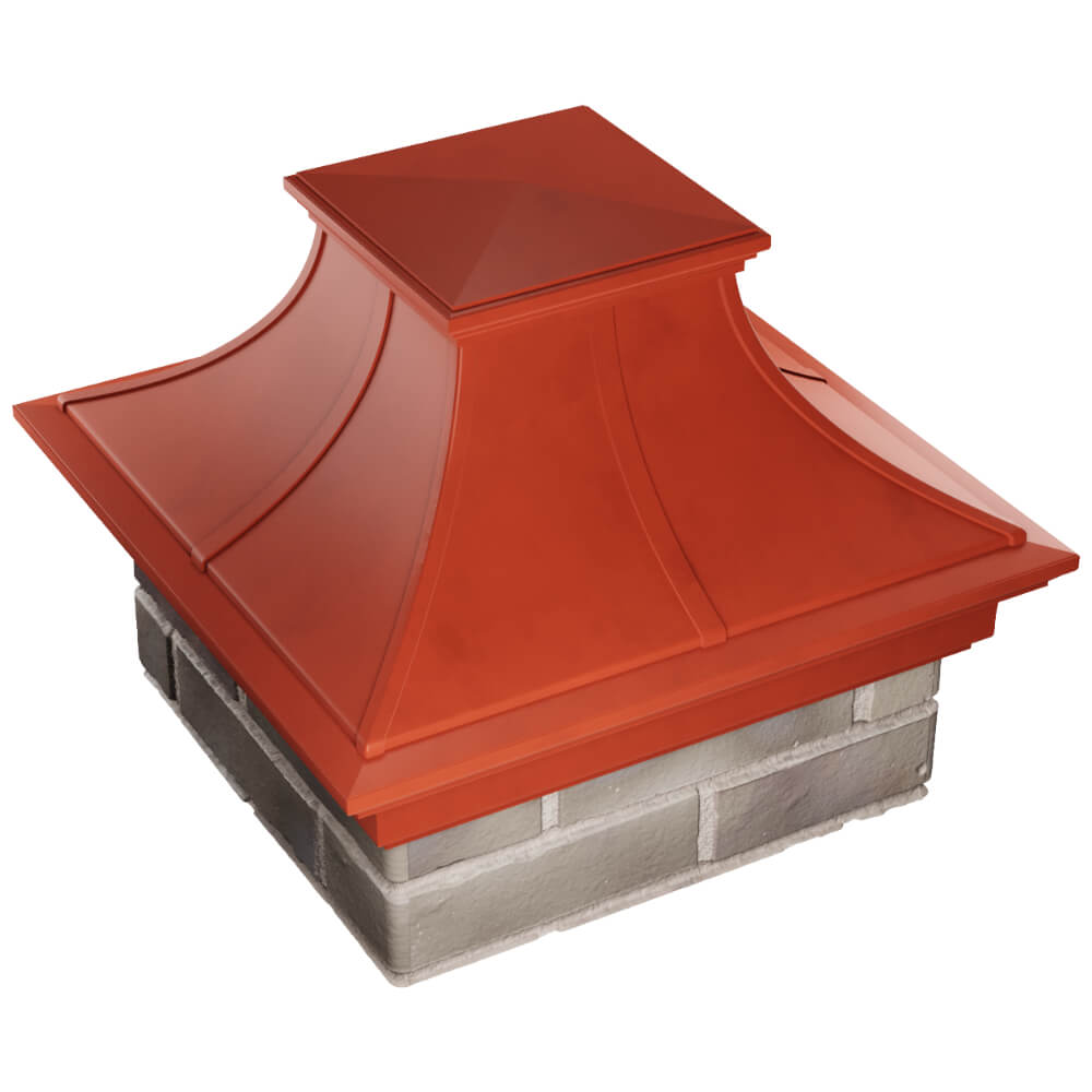 Колпак Zking Монблан Премиум Красный на столб 1.5х1.5 кирпича (385х385мм) в Ташкенте фото