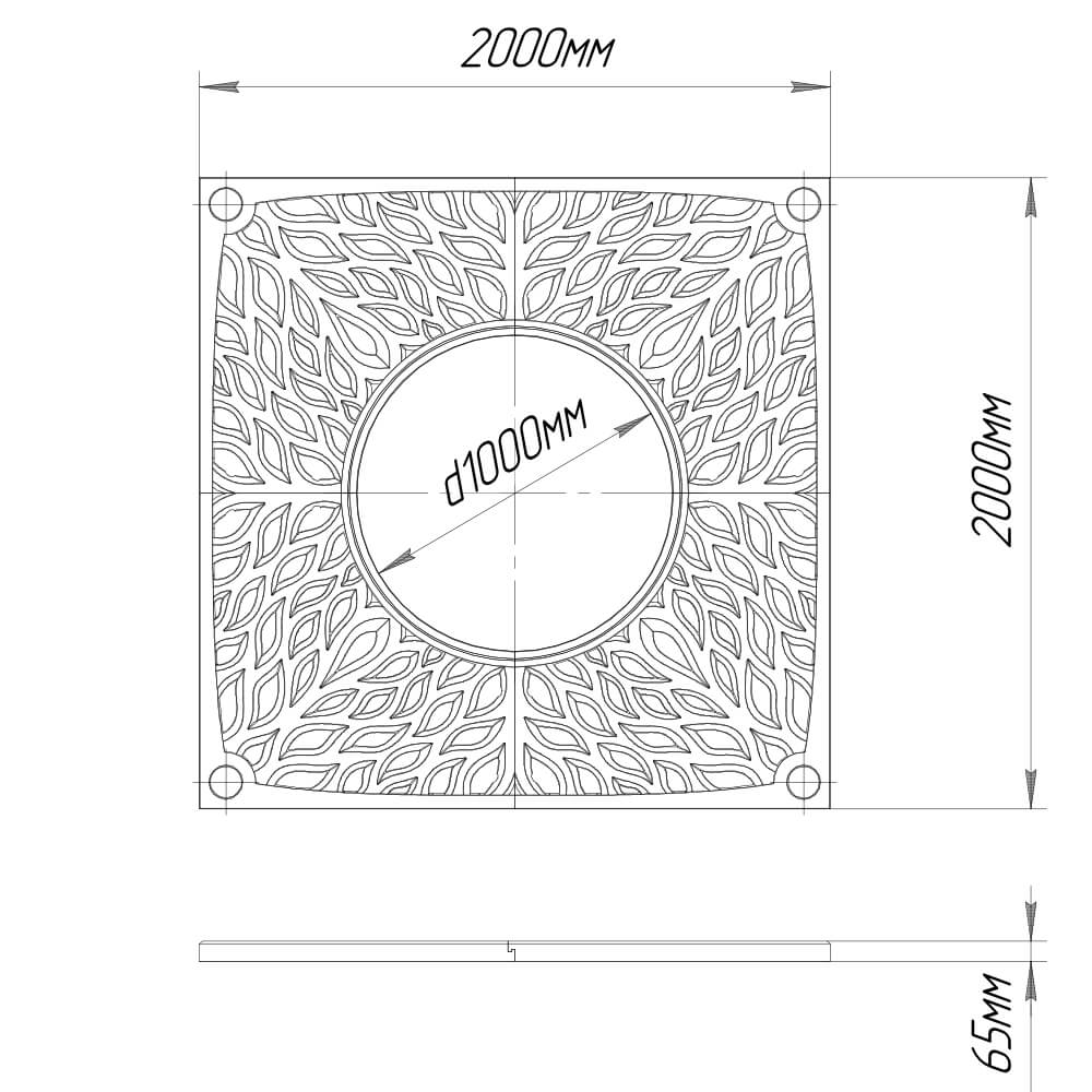 Приствольная решетка для дерева ZKING CRUST 2х2м Черная в Ташкенте фото