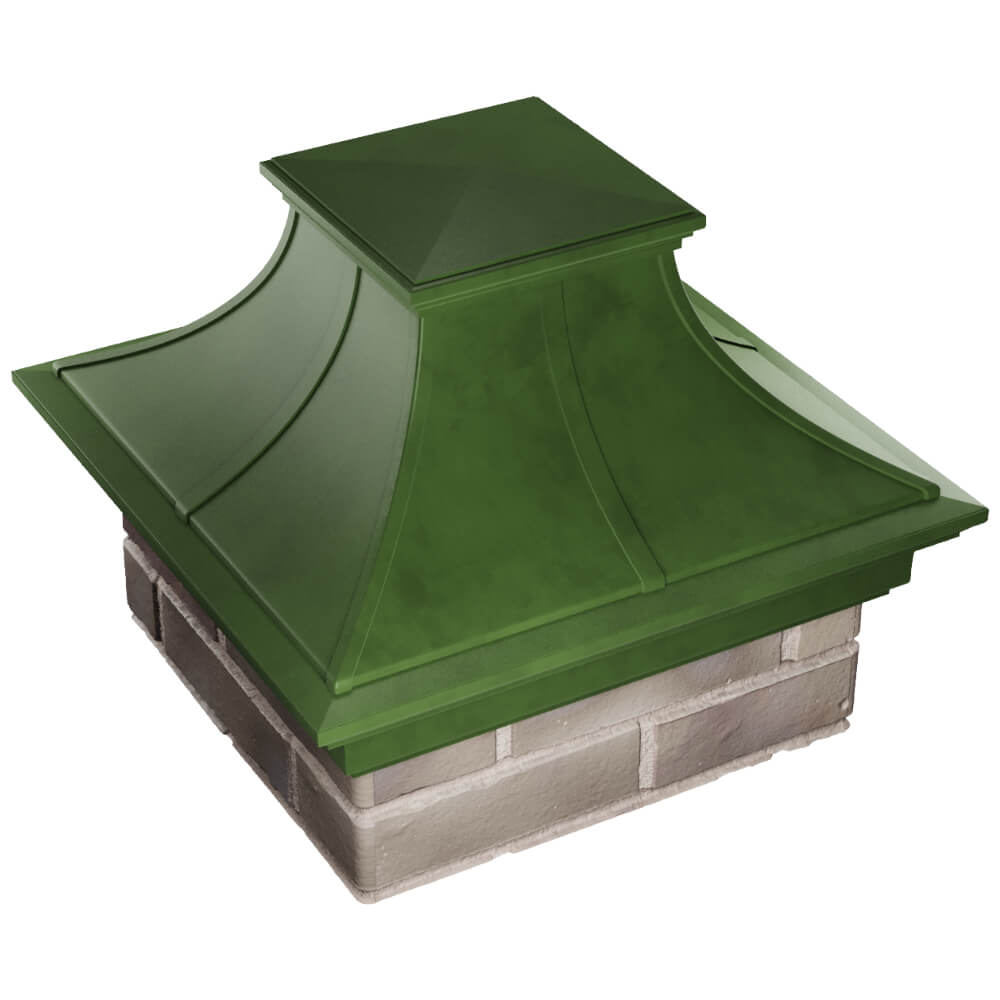 Колпак Zking Монблан Премиум Зеленый на столб 1.5х1.5 кирпича (385х385мм) в Ташкенте фото