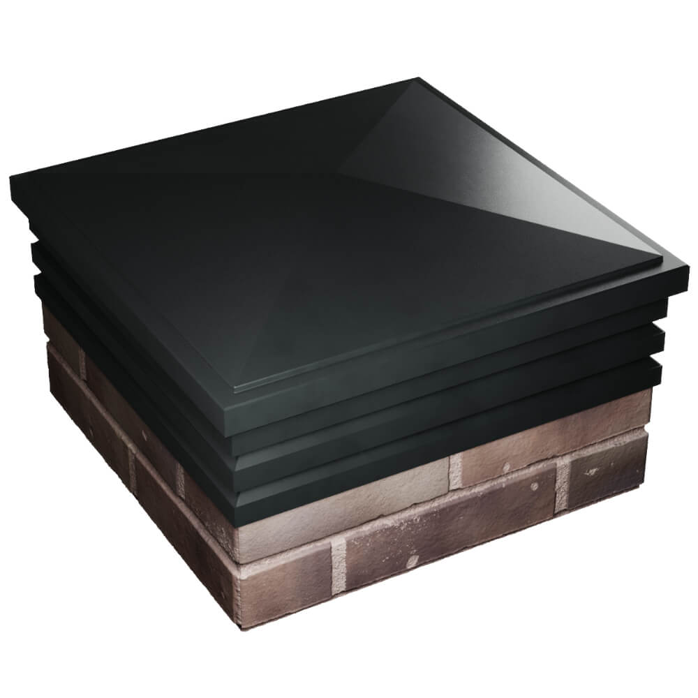 Колпак Zking Бона ХайТек Черный на столб 2х2 кирпича (513х513мм) в Ташкенте фото