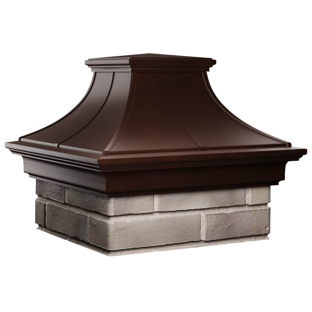 Колпак Zking Монблан Премиум Коричневый на столб 1.5х1.5 кирпича (385х385мм) в Ташкенте фото