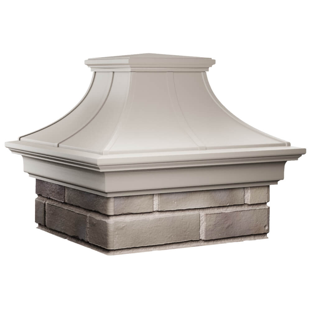 Колпак Zking Монблан Премиум Бежевый на столб 1.5х1.5 кирпича (385х385мм) в Ташкенте фото