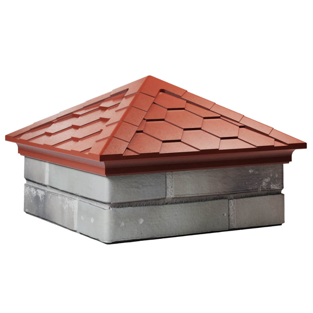 Колпак Zking Эверест Красный на столб 1.5х1.5 кирпича (390х390мм) в Ташкенте фото