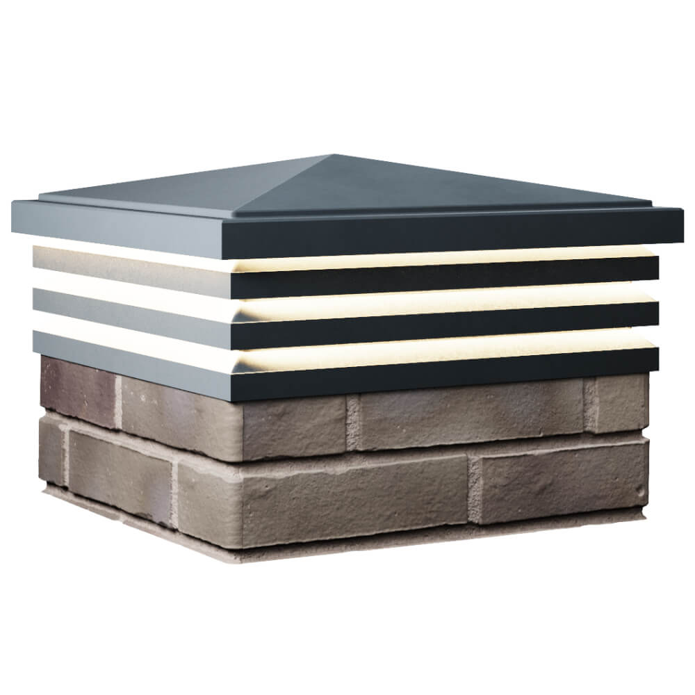 Колпак Zking Бона ХайТек Серый на столб 1.5х1.5 кирпича (385х385мм) с подсветкой в Ташкенте фото