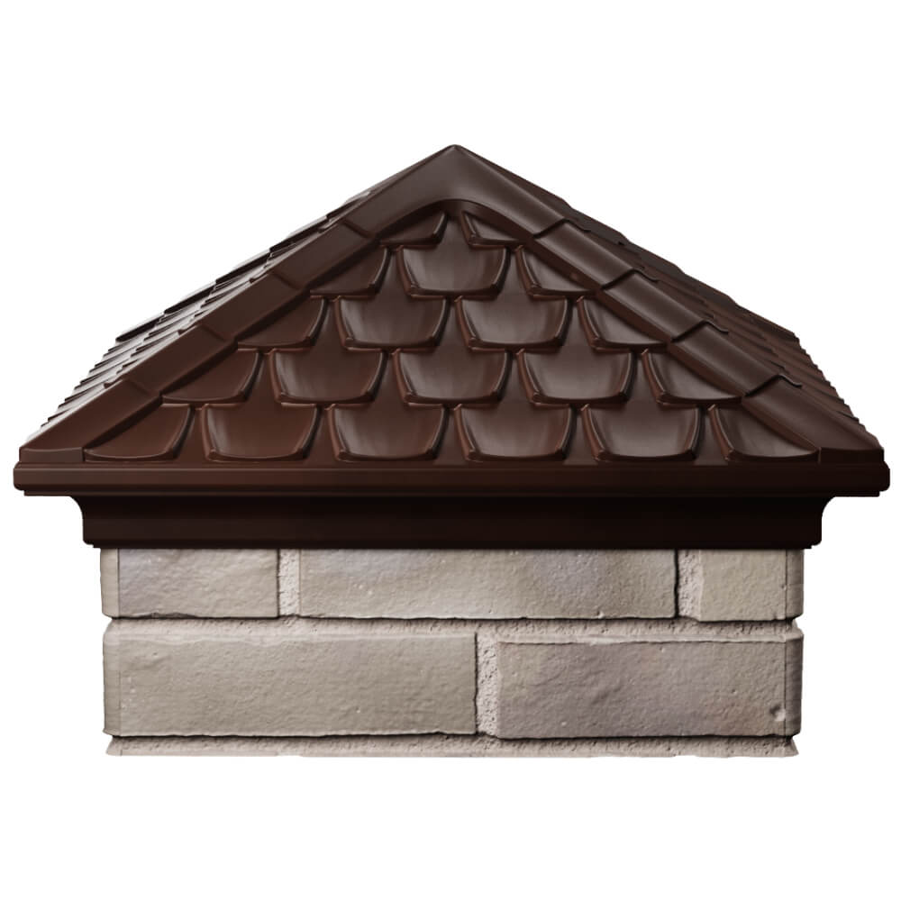 Колпак Zking Эльбрус Коричневый на столб 1.5х1.5 кирпича (385х385мм) Ташкент фото