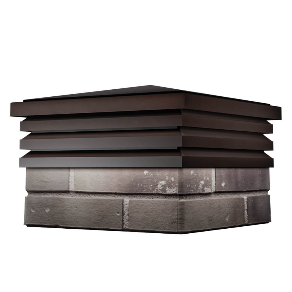 Колпак Zking Бона ХайТек Коричневый на столб 1.5х1.5 кирпича (385х385мм) в Ташкенте фото