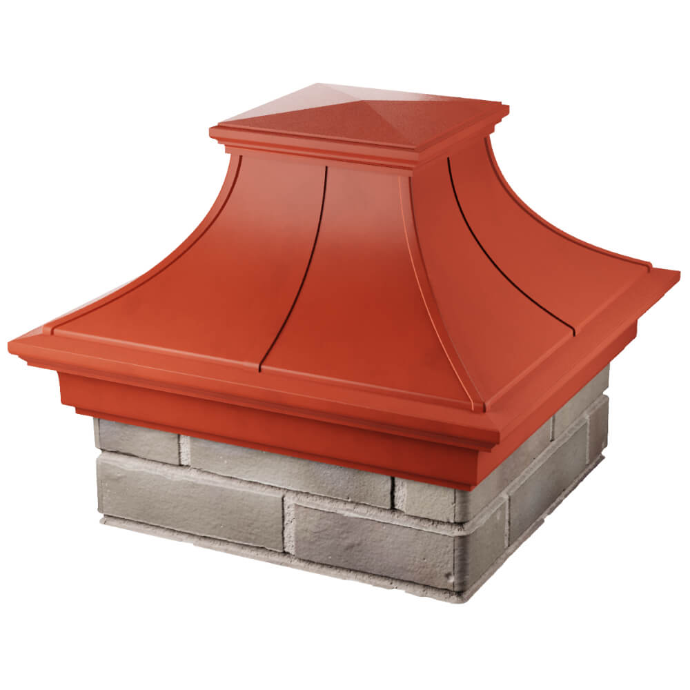Колпак Zking Монблан Премиум Красный на столб 1.5х1.5 кирпича (385х385мм) в Ташкенте фото