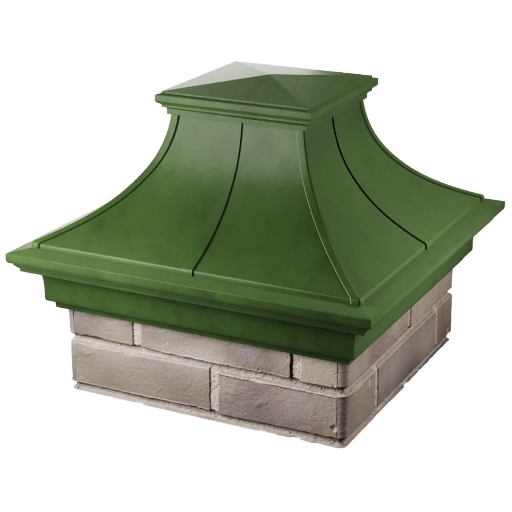 Колпак Zking Монблан Премиум Зеленый на столб 1.5х1.5 кирпича (385х385мм) в Ташкенте фото