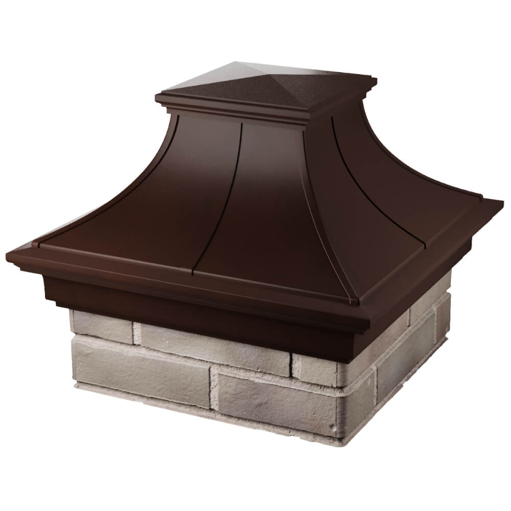Колпак Zking Монблан Премиум Коричневый на столб 1.5х1.5 кирпича (385х385мм) в Ташкенте фото