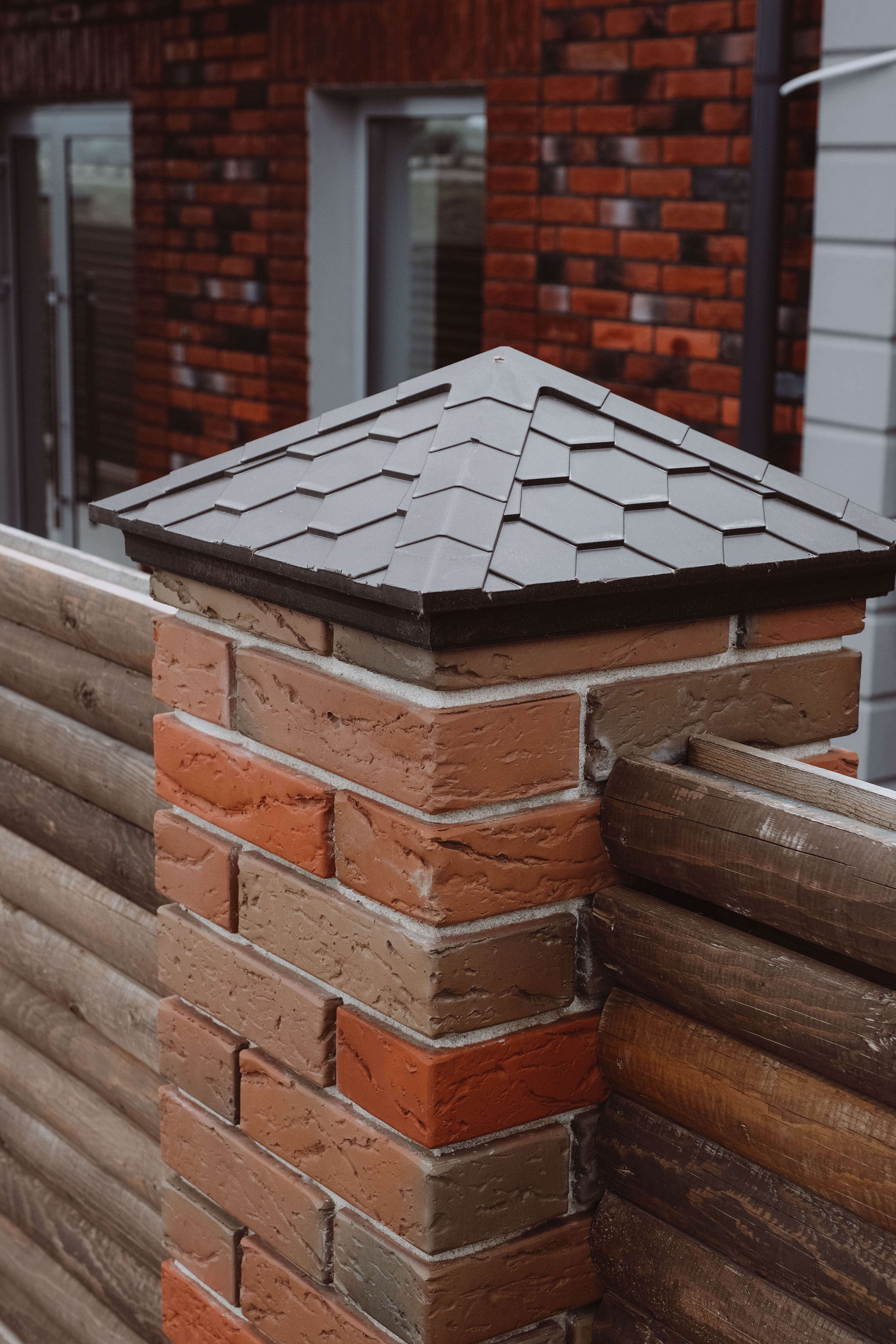 Колпак Zking Эверест Коричневый на столб 1.5х1.5 кирпича (390х390мм) в Ташкенте фото