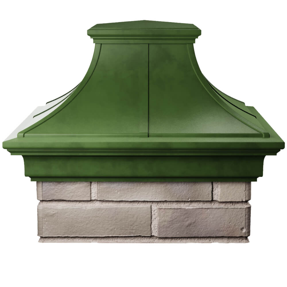 Колпак Zking Монблан Премиум Зеленый на столб 1.5х1.5 кирпича (385х385мм) Ташкент фото
