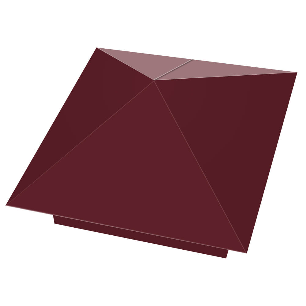 Колпак металлический 390х390мм RAL3005 Красное Вино заборный Ташкент фото