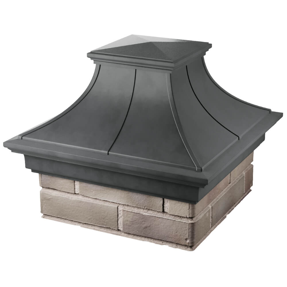 Колпак Zking Монблан Премиум Серый на столб 1.5х1.5 кирпича (385х385мм) в Ташкенте фото
