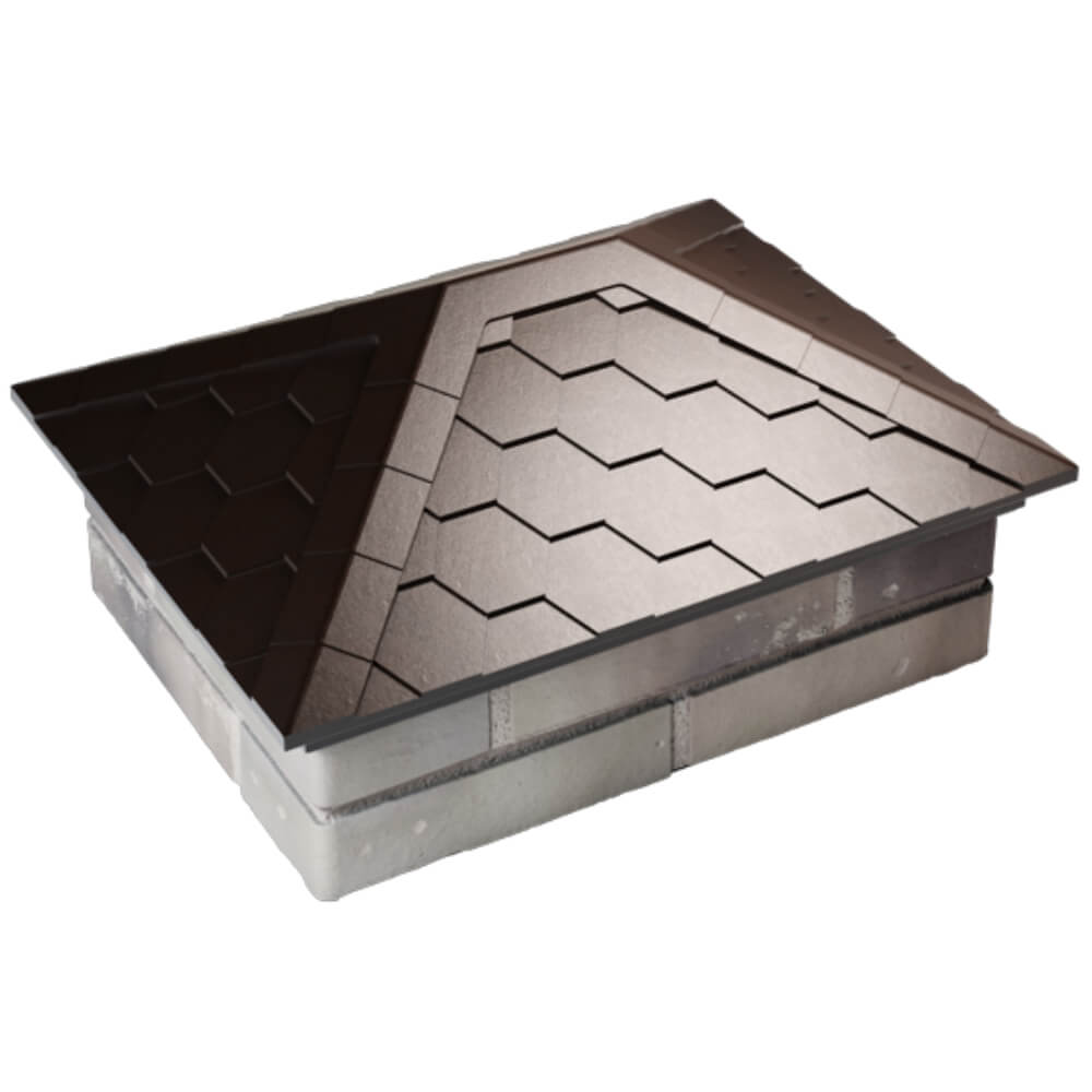 Колпак Zking Эверест Коричневый на столб 2х1.5 кирпича (520х390мм) Ташкент фото