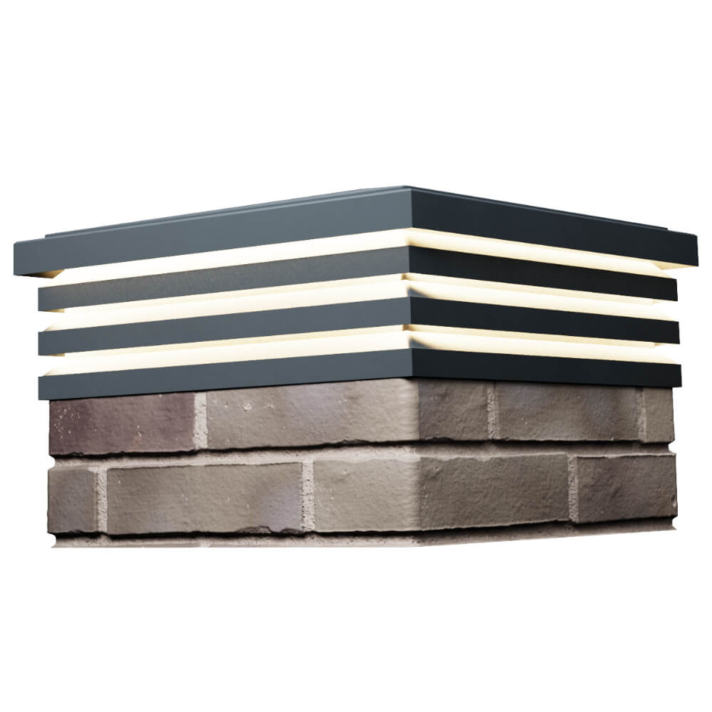 Колпак Zking Бона ХайТек Серый на столб 1.5х1.5 кирпича (385х385мм) с подсветкой в Ташкенте фото