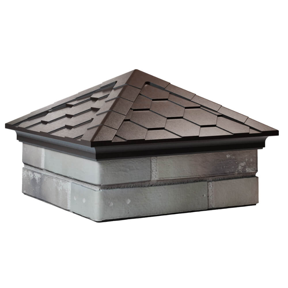 Колпак Zking Эверест Коричневый на столб 1.5х1.5 кирпича (390х390мм) в Ташкенте фото