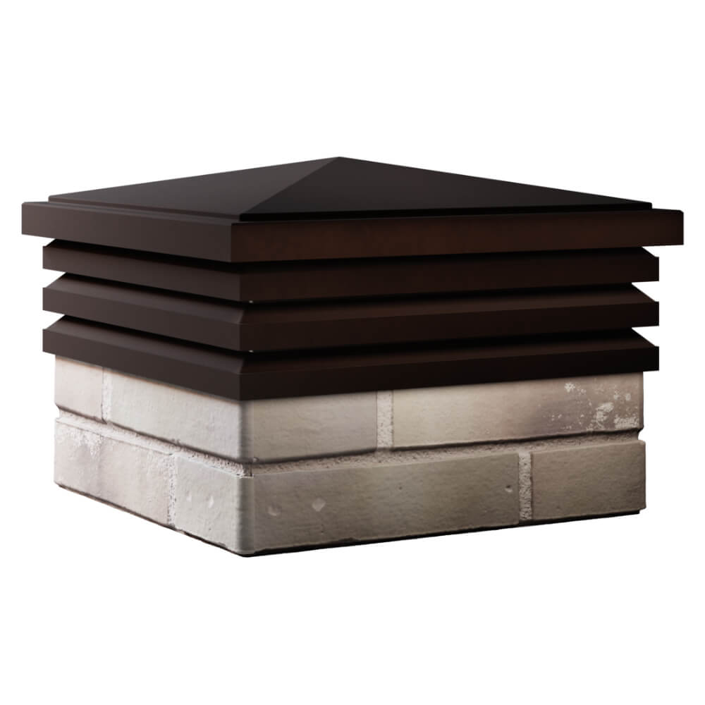 Колпак Zking Бона ХайТек Коричневый на столб 1.5х1.5 кирпича (385х385мм) в Ташкенте фото